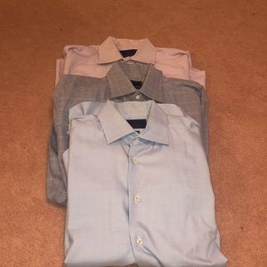 ❤️🔥  Three (3) David Donahue Trim Fit Dress Shirt 16.5 34/35 🔥❤️❤️